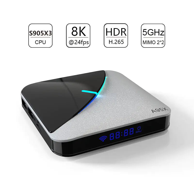 Caja de TV Android y Reproductor Multimedia A95XF3 Air S905X3 8K